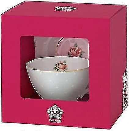 Polka Rose tekopp og fatsett