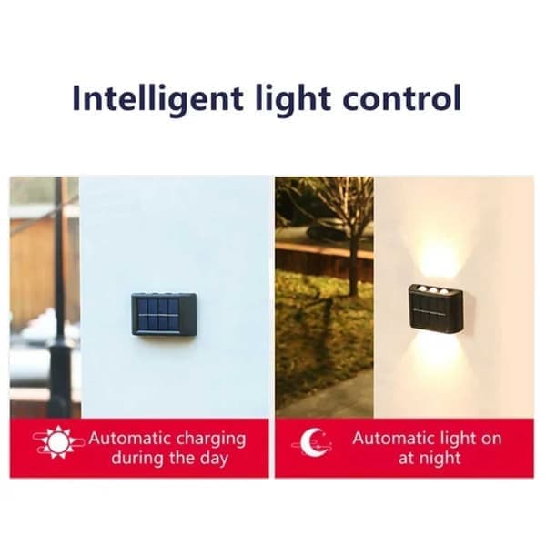 4-pack solar cell lamp for facade wall outdoors - Facade lighting solar cell black