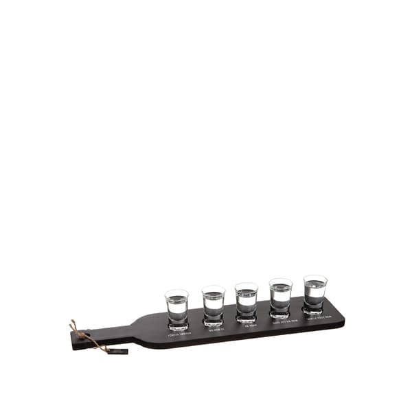 Shot-tarjotin 5 lasilla 50 cm Svart black