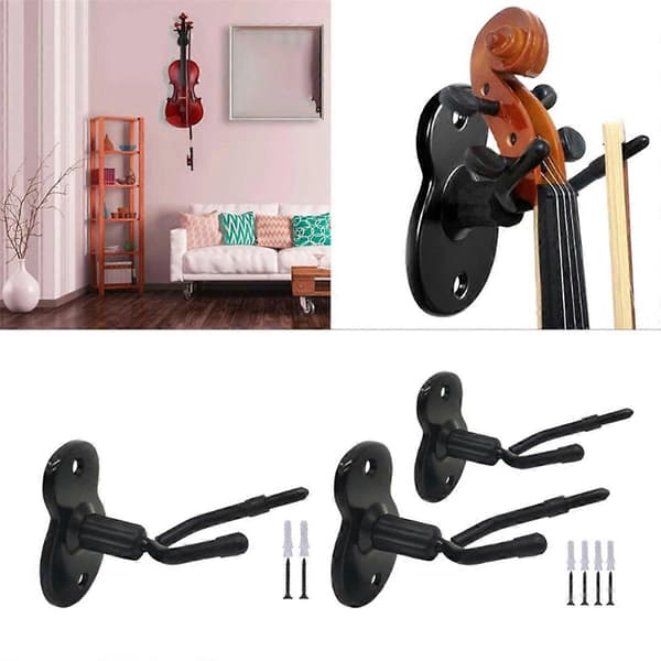 3 Pcs Violin Wall Mount Hanger with Bow Hook Violin Stand for Violin and Viola
