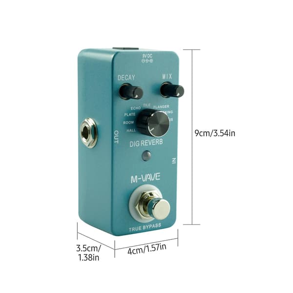 Dig Reverb Digital Reverb Gitarr Effektpedal 9 Reverbtyper Decay