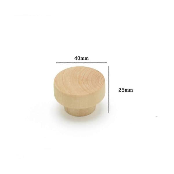 15 Pcs Wooden Drawer Knobs, Furniture Knobs, Wooden Cabinet Knobs for Cabinets and Drawers, Round W
