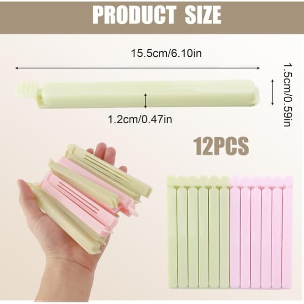 12-pack påsklämmor 15,4 cm matpåsklämma multifunktionell för matpåsar matförvaring godis choklad
