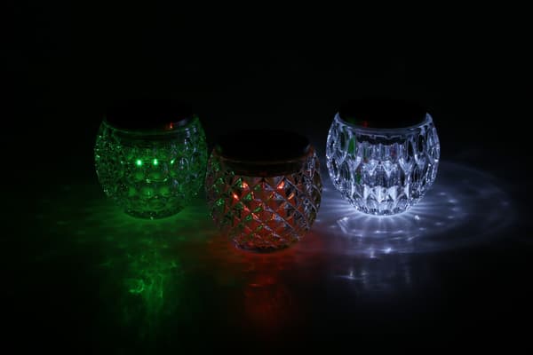 Solcellelampe Glass Flerfarget Transparent transparent