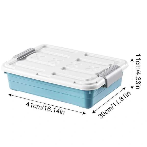 Under-bed Storage Box with Waterproof Wheels, Large Capacity Space-Saving Solution for Home Organization Blue