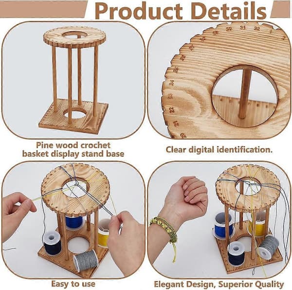 Kumihimo Marudai Disk Kit 32-spårig Trä Kumihimo Flätskiva Set för Armband DIY