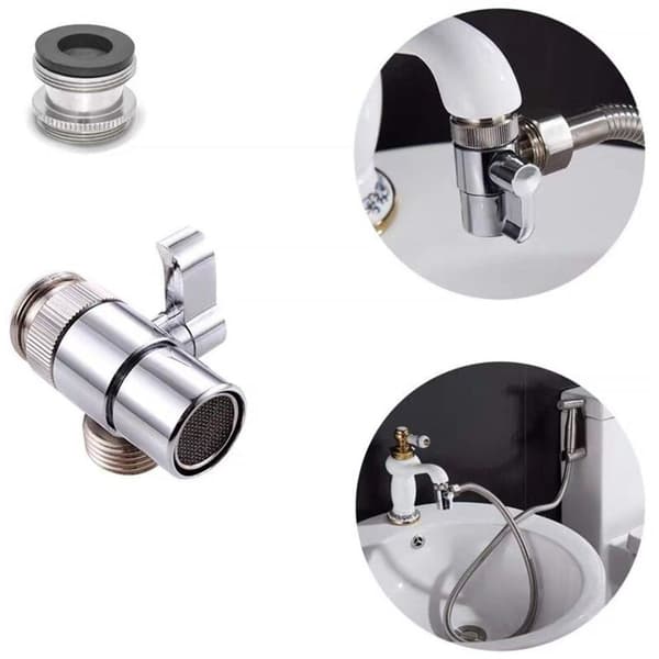 3-vejs bruseafledningsventil M21.7 x M23.5 messing kromfinish