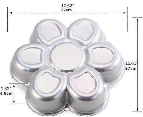 3D Blomsterformet Aluminium Kakeform, Non-Stick Bakeform for DIY Bursdagskaker, Varmebestandig opp til 287°C