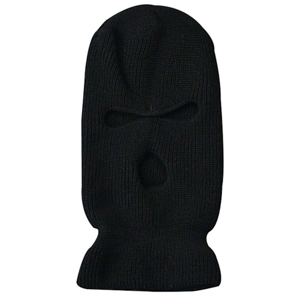 Black Balaclava Ski Mask Robber Hat Black