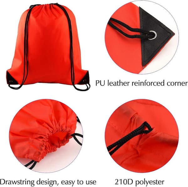 2 stk Ryggsekker med glidelås, Cinch Sack Bulk String Ryggsekk Oppbevaringspose