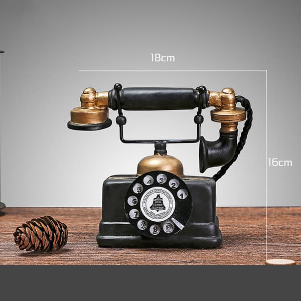 1 stk. retrotelefon-statue i harpiks, 16 cm, vintage