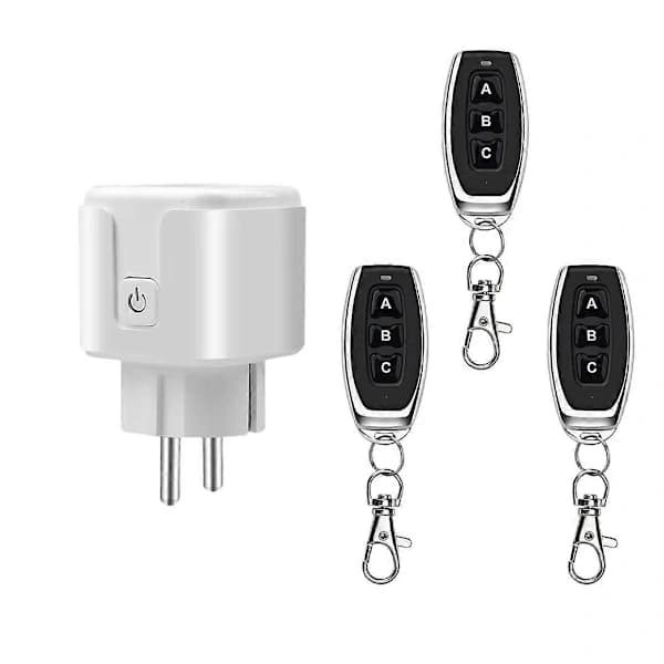 433MHz Trådløs Fjernkontrollbryter Mini EU-plugg 220V 16A