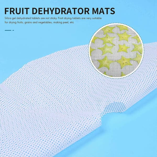 8 stk. runde silikoneplader til dehydrator, non-stick frugttørremåtter, genanvendelig dampmåtte mesh S White