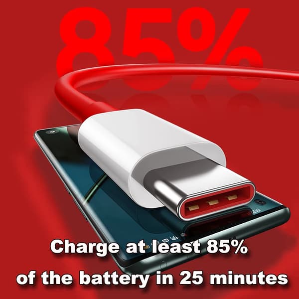 OnePlus 100W 80W 65W Warp Supervooc Laddningskabel USB-C till USB-A 2m 2-pack 2m usb c to a cable