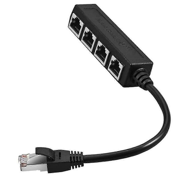 1 til 4 RJ45 Ethernet Splitter Nettverkskabeladapter for Nettverksforlengelse i LAN