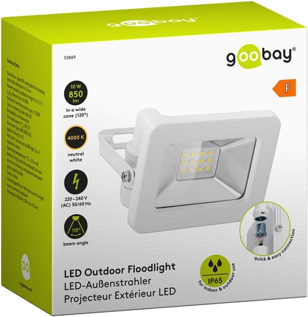 Udendørs LED-projektør, 10 W Vit 218