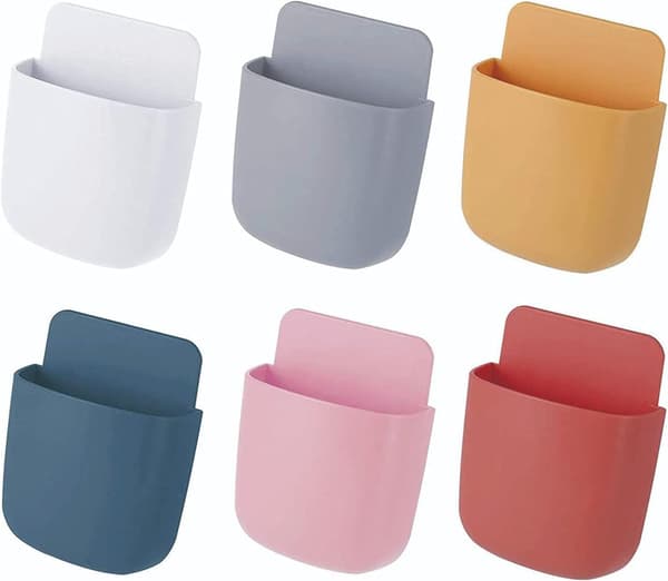 6PCS Multifunctional Storage Box Container, Wall-Mounted Organizer Box for Mobile Phone Charging Stand for Home and Office