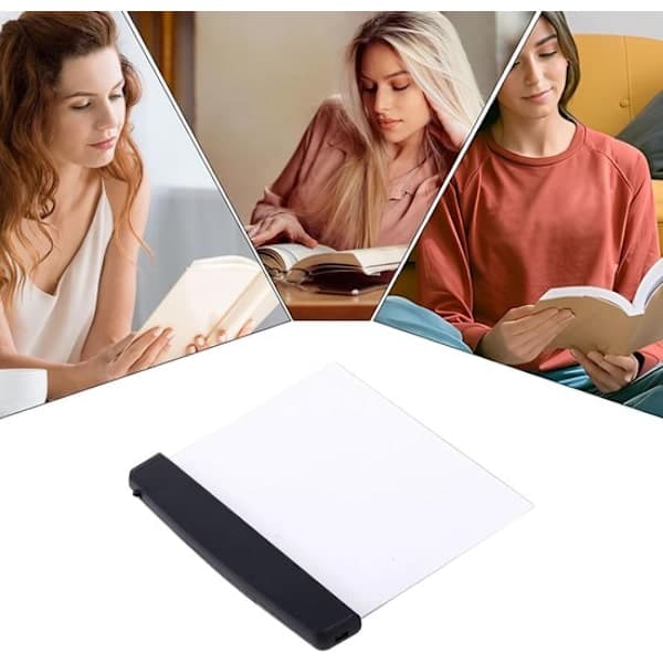 Wireless Reading Light - Portable Bookmark Lamp - Uses 3 AAA Batteries (Not Included) - Black