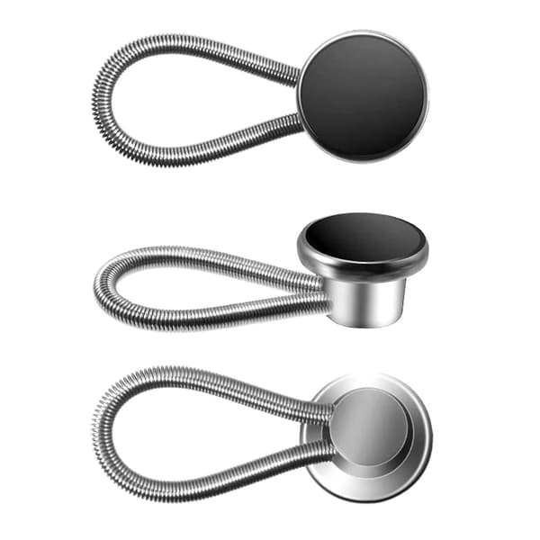 8 st. krageforlengere, elastiske metallknapper, forlengere for skjortekjolekåpe, hvit og svart