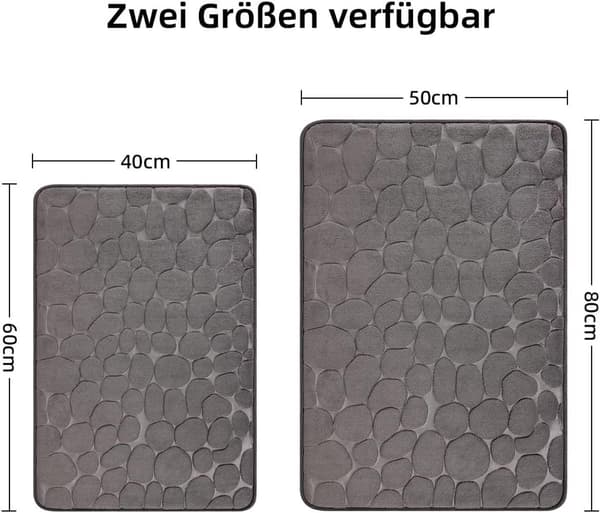 Baderomsmatte i Memory Foam - Absorberende Dusjmatte - Baderomsmatte - Dekorativ Matte - Sklisikker
