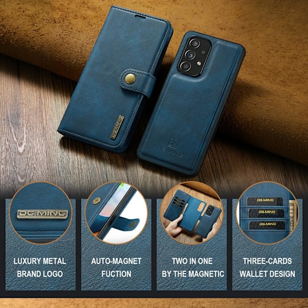 DG MING Samsung A53 5G 2-i-1 Magnetisk Lommebok Etui - Blå Blå