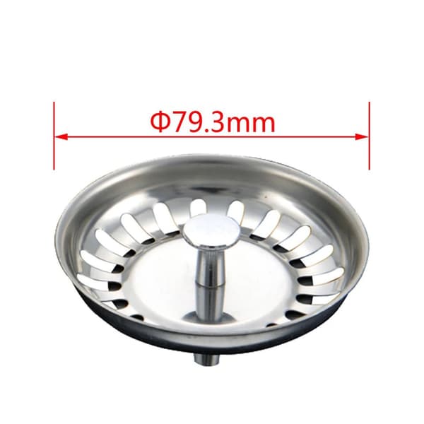 Vaskesil Ø 79mm, Vaskepropp i Rustfritt Stål, 2 Vaskesiler, Justerbar Høyde Vaskesilproppfilter