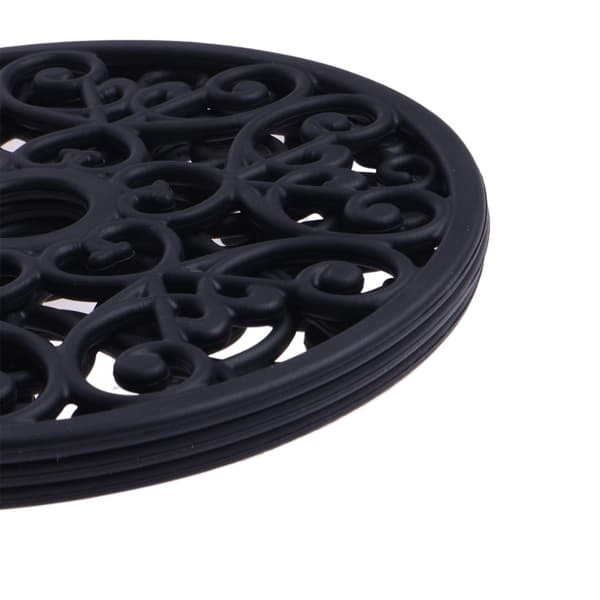 3-pack black silicone pot holders, heat-resistant non-slip trivets