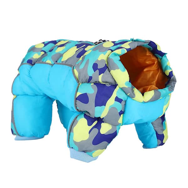 Vintervarm gul kamouflage husdjurshund jumpsuit kläder kappa - Storlek 18#