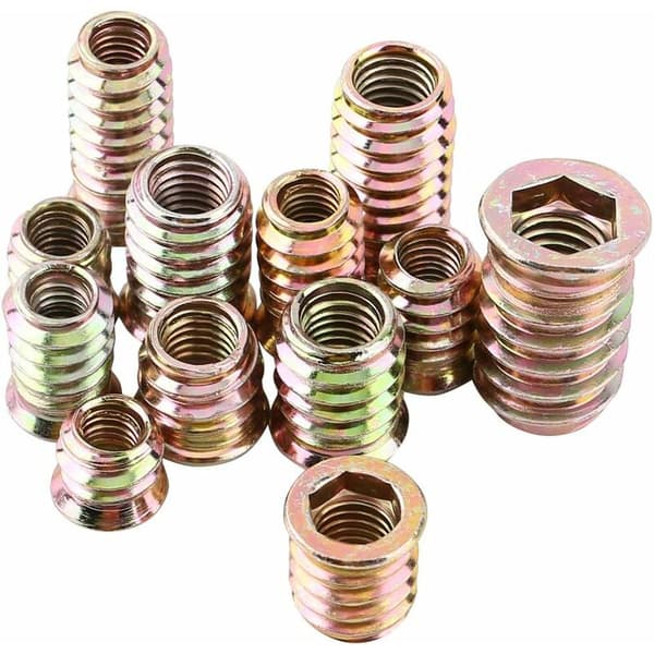20-pakning M6/M8/M10 gjenget sekskantmutter i sinklegering, sortiment av innsatsmuttere i sinklegering (M613mm)