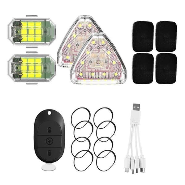 LED Strobe Light Mini Wireless Strobe Lights USB Charging Waterproof Dustproof for Drone Car Truck Bicycle RC Boat