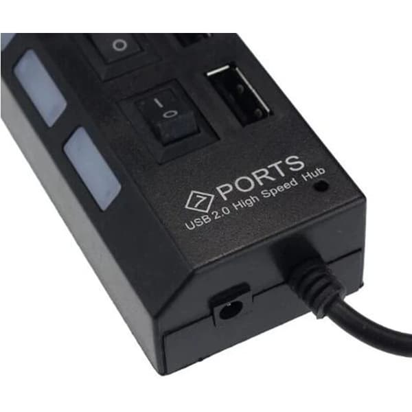 Switch utvidelseshub 7-porters USB2.0 datamaskin hub USB utvidelseshub en til syv USB2.0 splitter PC bærbar stasjonær datamaskin (1 stk)