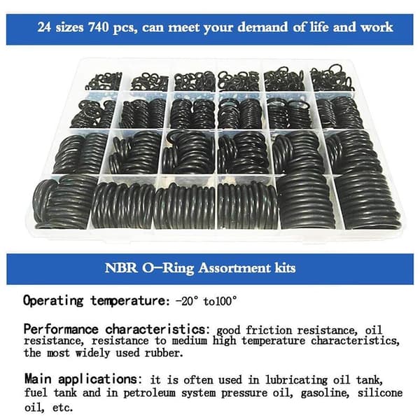 740 pcs NBR Sealing Ring Set Thickness 1.5mm 2.4mm 3.1mm Nitrile Rubber NBR O-ring Gasket Seal