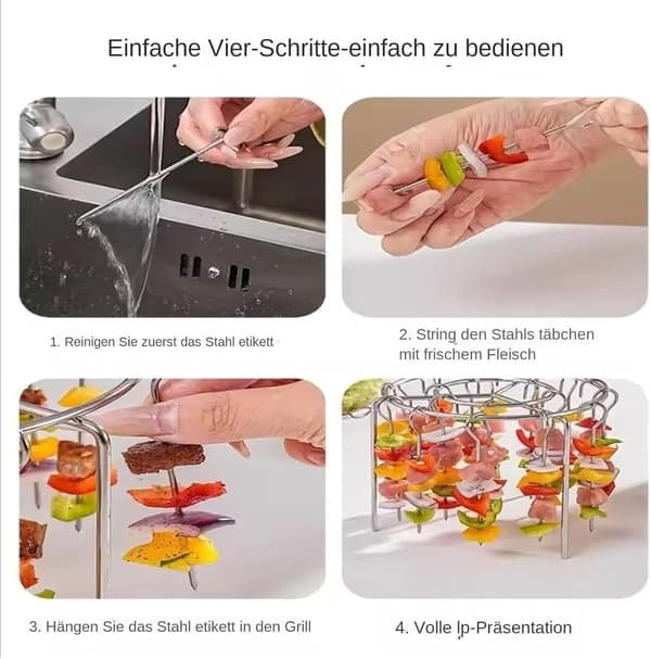 Grillspett 24-pack Rostfritt Stål Airfryer Kött Frukt Grönsaker