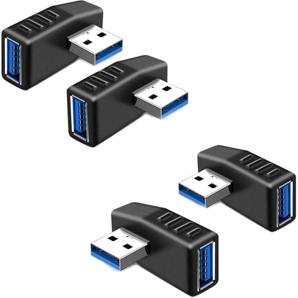 Retvinklet USB 3.0-adapter, 90° retvinklet adapter, USB-stikforlænger