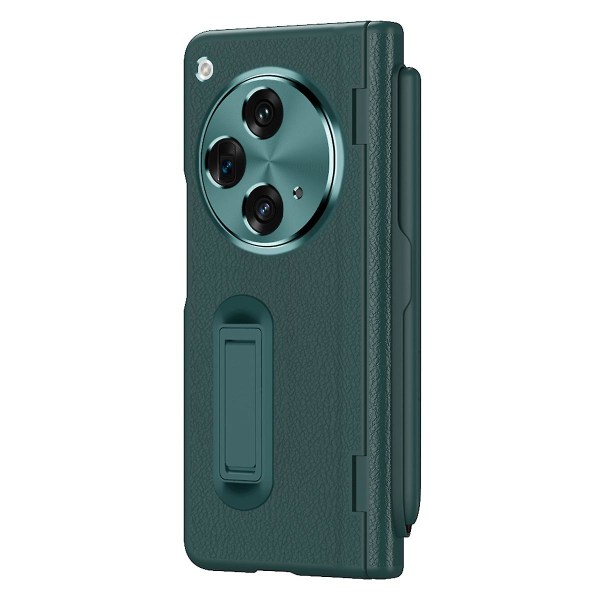 För Oneplus Open/oppo Find N3 5g Case Läder+PC cover med stylus/härdat glasfilm Style B OnePlus Open Green