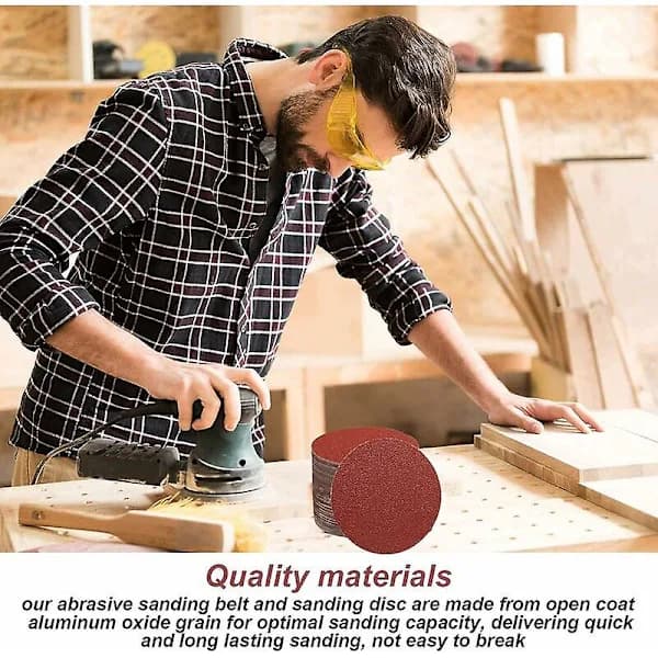 120 pcs 6 inch 150 mm Hook and Loop Sanding Discs Assorted Grits 80 100 120 180 240 320 for Sander