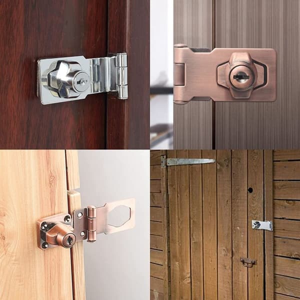 4 pcs Keyed Hasps 2.5 inch Knob Lock Hasp, Different Key Metal Security Hasp Lock
