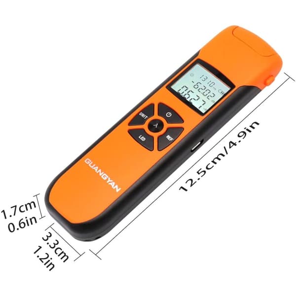 Mini Fiber Optic Power Meter -70+10dBm Fiber Light Meter for Testing 7 Calibrated Wavelengths Portable Optical Power Meter High Precision Rechargeable
