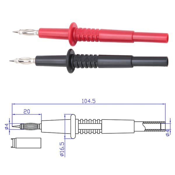 2 STK P5011 4mm bananplugg testledning banankontakt testledning for multimeter-FX-
