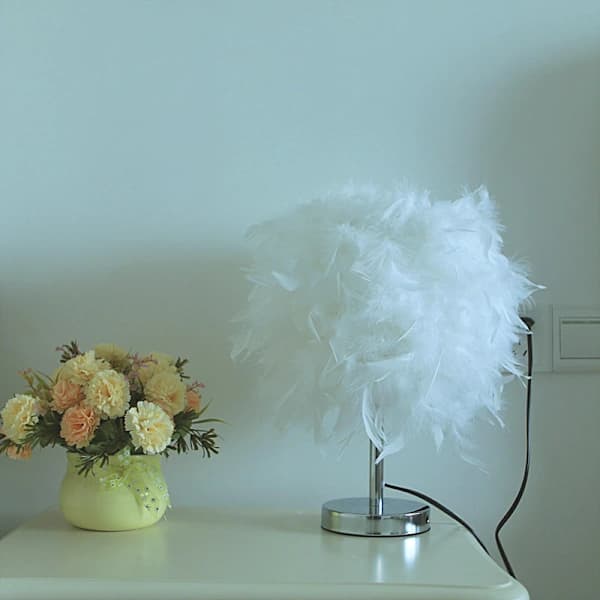 1-pack Feather Table Lamp Bedside Lamp Feather Lamp Table Lamp