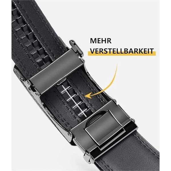 Herrebælte med automatisk spænde, Sort, 3,5 cm, 120 cm, PU Belt