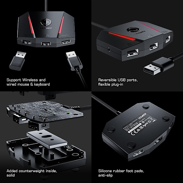 LEADJOY VX2 AimBox Tastatur- og Musadapter - Perfekt