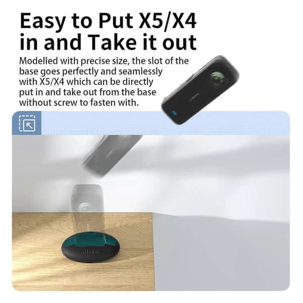 Til Insta360 X5 / X4 aMagisn Silikonebase Skrivebordsstativ Bilinstrumentbræt Holder