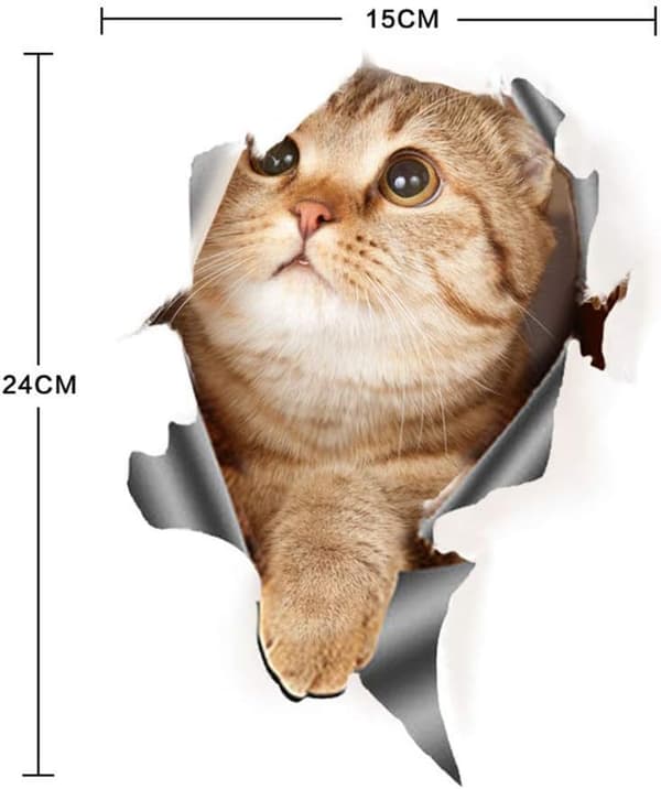 4 st Bilstickers Självhäftande 3D Katt Fönsterdekaler