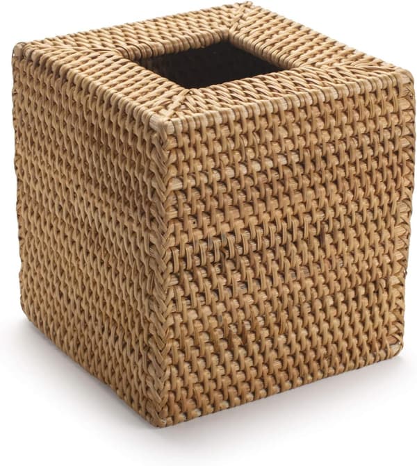 Rattan Tissue Box Square, Hand-woven Basket Tissue Holder-FX-