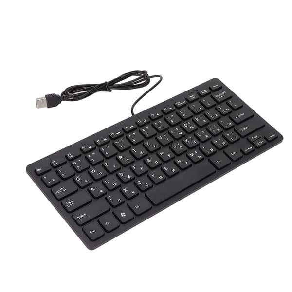 Mini USB Wired Keyboard - 78 Keys, Ultra-thin, Silent, Russian Language