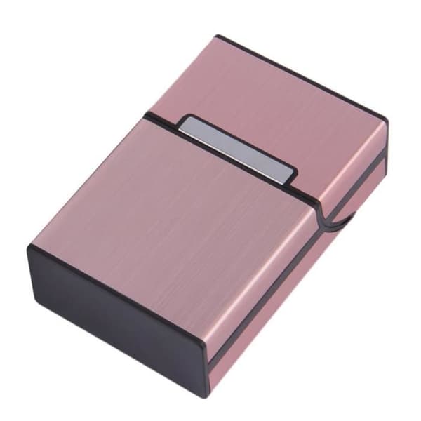 Rosa och guldfärgat magnetiskt cigarettfodral