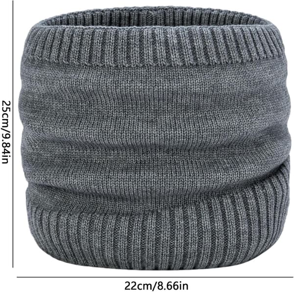 Vinterskjerf for menn og kvinner, plysjfleece, vindtett, lysegrått