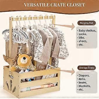 Treoppbevaringsboks for babyshower, glatt kant barnerom med stor kapasitet-FX-