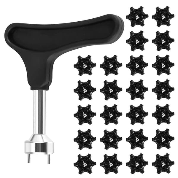 20pcs Studs for Easy Replacement, Universal Non-Slip Golf Shoes, with Golf Stud Wrench Two-Pin Shoe Remover Replacement-XS6-